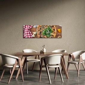 Obraz pizze (s hodinami) (90x30 cm)