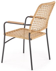 Záhradná stolička K457 - prírodná / čierna