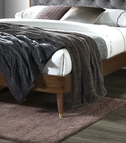 Drevená posteľ Sidy 160x200 cm manželská posteľ sivá/orech