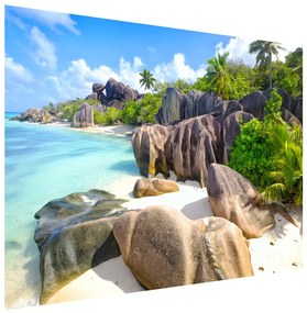 Gario Fototapeta Tropický ostrov La Digue Veľkosť: 200 x 135 cm, Materiál: Samolepiaca