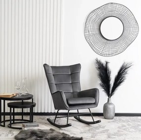 Kreslo ANTONIO hojdacie, sivé