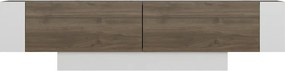 Televízny stolík Matera White and Walnut spolicami