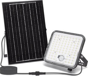 Aigostar - Stmievateľný solárny LED reflektor so snímačom, 120 W, 3,4 V, IP66 + diaľkový ovládač