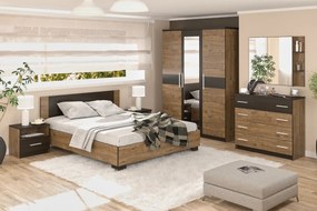 Manželská posteľ s roštom Verify LB-160 160x200 cm - dub april / wenge