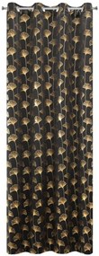 Moderné závesy so zlatou potlačou v čiernej farbe 135 x 250