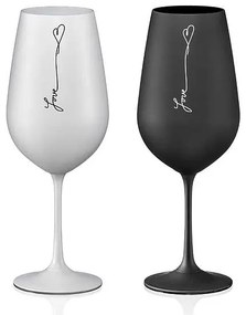 Crystalex poháre Love Black and White 550 ml 2 ks