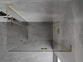 Mexen Mist-H L Duo, 2-krídlový sprchový kút 90 x 120 cm, číre sklo, zlatý lesklý profil, 8A5L-090L-120P-50-00