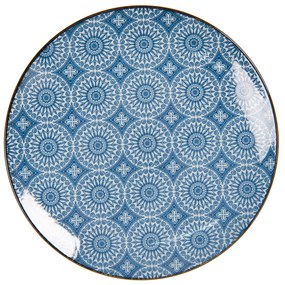 Dezertný tanier s modrým kvetinovým ornamentom BlueSnow - Ø 21 cm