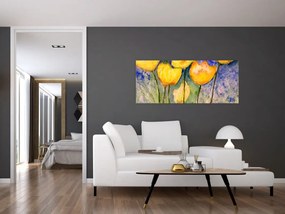 Obraz - Žlté tulipány (120x50 cm)