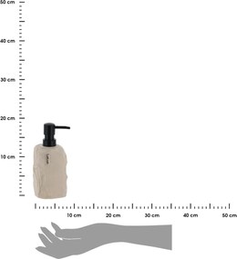 Dávkovač mydla Paola, piesková/s čiernymi prvkami, 400 ml