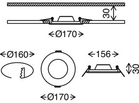 Brilo - LED Stmievateľné kúpeľňové podhľadové svietidlo FLAT LED/12W/230V IP44