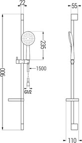 Mexen sprchový set DS67, čierny, 785674583-70