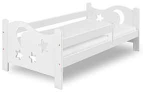 Detská posteľ MOON 80 x 160 cm, biela Rošt: Bez roštu, Matrac: Matrac COMFY HR 10 cm