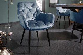 Dizajnová stolička Garold petrolejový zamat