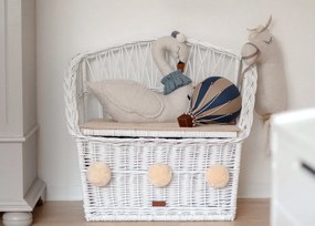 Dekoračný lietajúci balón modrá/krémová – dekorácia do detskej izby S-28cm x 16cm