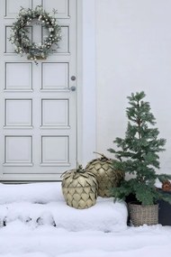 Elegantná kovová dekorácia šiška v antik mosadze - 31*47 cm