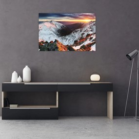 Obraz - Zimná horská panoráma (90x60 cm)