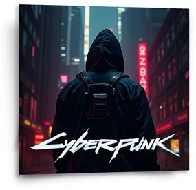 Sablio Obraz Cyberpunk 2077 Výhľad na mesto - 50x50 cm