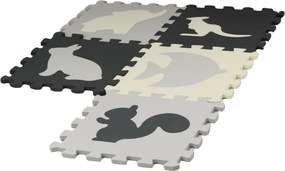 LEAN Toys Mäkké puzzle Kontrastná podložka Vzdelávacia pena EVA sivá 28 dielov.