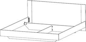 Posteľ s nočnými stolíkmi Nora 180x200 cm, doskový dub/biela