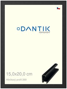 DANTIK rám na obraz 15x20 | ALU Černá matná (Sklo Čiré)