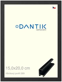 DANTIK rám na obraz 15x20 | ALU Černá matná (Sklo Čiré)