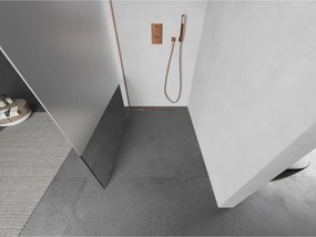 Mexen Kioto L, sprchová zástena Walk-In 70 x 200 cm, 8mm číre sklo-námraza, medený matný profil, 800-070-103-65-35