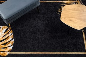 MIRO 51518.805 umývací koberec Listy, rám protišmykový - čierna / zlato Veľkosť: 160x220 cm