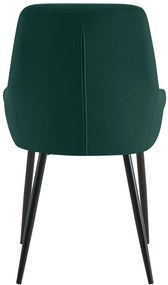 Jedálenská stolička Elmira - zamat, čierny rám - Zelená
