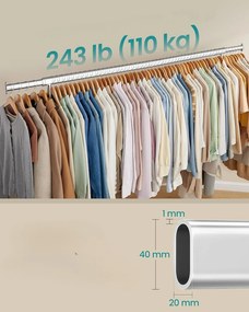 Stojan na oblečenie Fabio s nastaviteľnou šírkou 160/200 cm chrómovaný