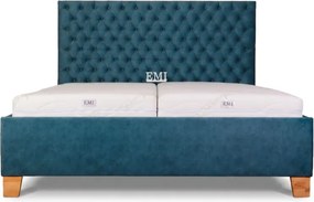 Posteľ čalúnená CASTEL + lamelový rošt + matrac EMI