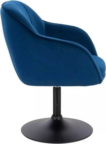 LuxuryForm DESIGN Stolička AVOLA VELUR na čiernom tanieri - modrá