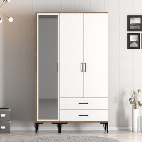 Šatníková skriňa Kiara RT (orech + biela). Akcia -19%. Vlastná spoľahlivá doprava až k Vám domov. 1088482