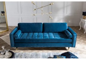 Sedacia súprava 39844 220cm Cozy - Zamat Modrá  - Komfort-nábytok