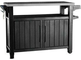 Keter Multifunkčný záhradný grilovací stolík UNITY XL 270 l grafit, 134 x 52 x 90 cm