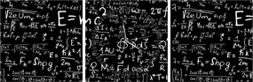 Obraz - Matematika (s hodinami) (90x30 cm)