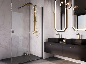 Besco Sprchovací kút Walk-In VAYO BLACK 90 (100, 110, 120, 130, 140), výška 200 cm - bez vaničky BESCO-Rozmery: šírka: 90