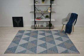 Koberec SIZAL LOFT 21132 Trojuholníky slonia kosť / strieborný / nebeský