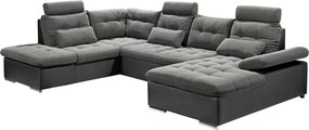 XXXLutz ROHOVÁ SEDAČKA, textil, sivá, čierna MID.YOU - Sedačky - 002220017402