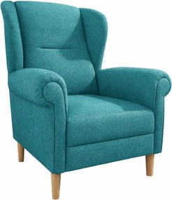 Tyrkysovomodré kreslo ušiak Swan – Ropez