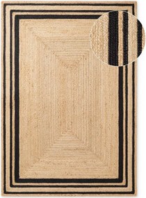 Čierny/v prírodnej farbe obojstranný/ručne tkaný jutový koberec 160x230 cm Jutta – Hanse Home