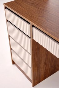 Toaletní stolek HOLLYWOOD 2XL s LED osvětlením 120 cm kašmírový/ořech