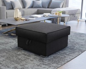 Čierny taburet SMART COSARO s úložným priestorom 65x65 cm