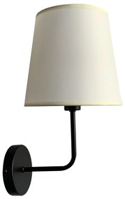 Candellux PASTERI Nástenné svietidlo black matt 1X40 E14 beige lampshade 21-01344