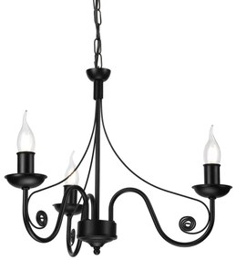 Luster na reťazi DONATO 3xE14/40W/230V čierna