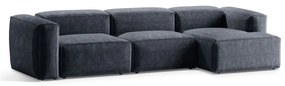 Sivomodrá menčestrová rohová pohovka (pravý roh/s leňoškou) Bergamo – Cosmopolitan Design