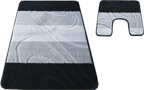 DY Kúpeľňová sada koberčekov s výrezom Montana 05 - čierna