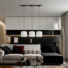 Luster na lanku do lištového systému TRACER 1xE27/15W/230V pr. 20 cm čierna/biela