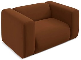 Oranžové/hnedé zamatové kreslo Ekahi – Makamii