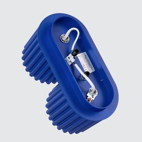 Stropné svietidlo Aura, 2x modré hliníkové tienidlo, (10 cm)